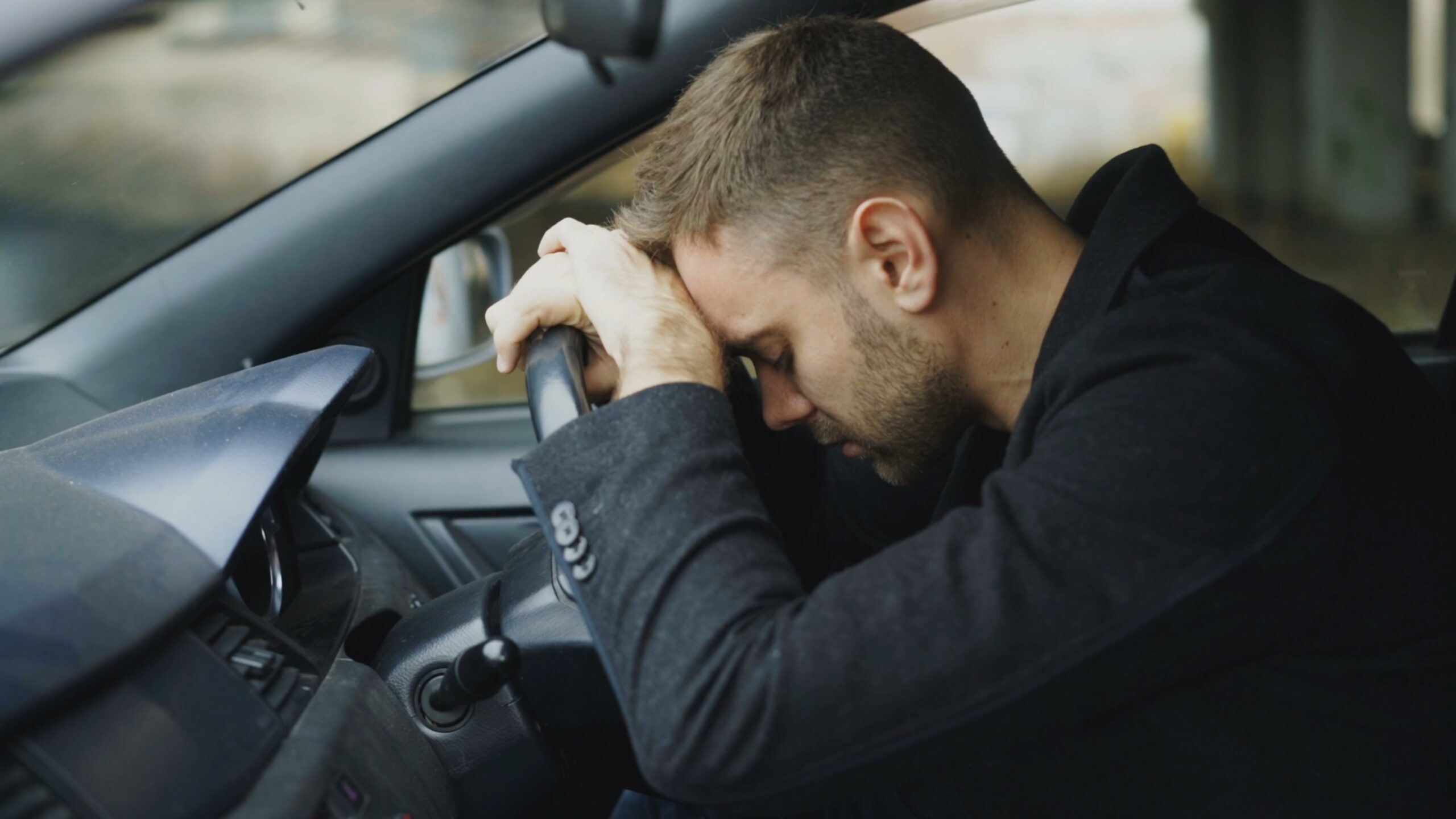 Man tired in driving